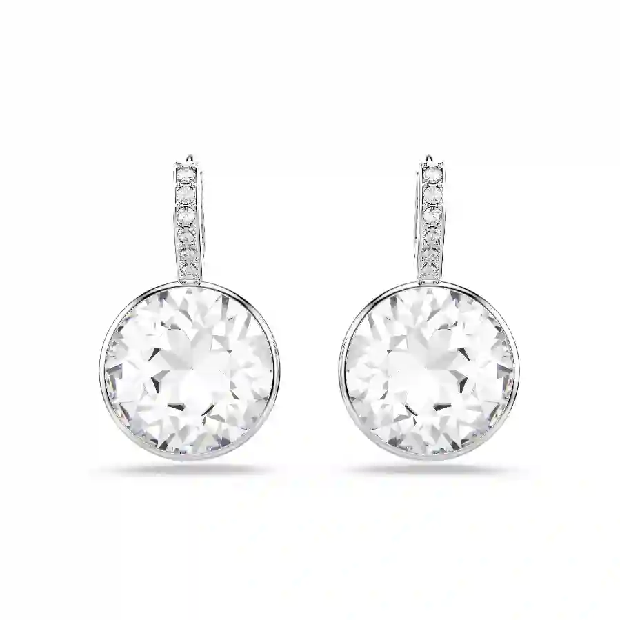 Resim Millenia damla küpeler, Yuvarlak kesim, Beyaz, Rodyum kaplama