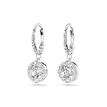 Resim Swarovski Sparkling Dance damla küpeler, Yuvarlak kesim, Beyaz, Rodyum kaplama
