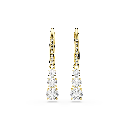 Resim Stilla Attract halka küpeler, Yuvarlak kesim, Beyaz, Altın rengi kaplama