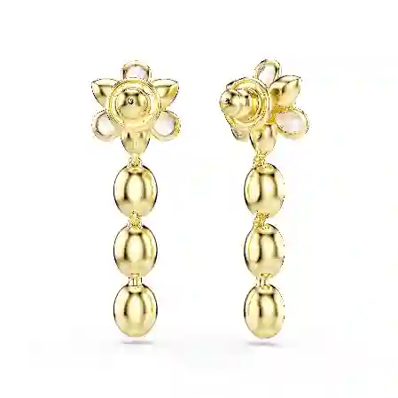 Resim Idyllia damla küpeler, Karışık kesimler, Çiçek, Çok renkli, Altın rengi kaplama