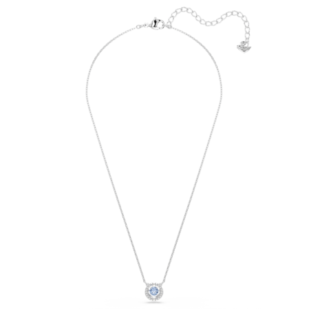 Resim Una Kolye, Yuvarlak kesim, Mavi, Rodyum kaplama