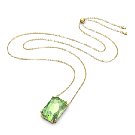 Resim Millenia Kolye, Sekizgen kesim, Yeşil, Altın rengi kaplama