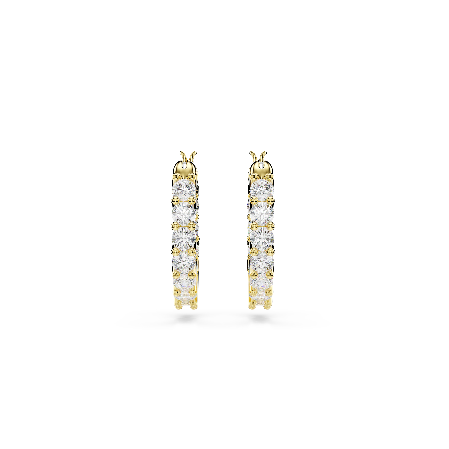 Resim Matrix Vittore halka küpeler, Yuvarlak kesim, Beyaz, Altın rengi kaplama