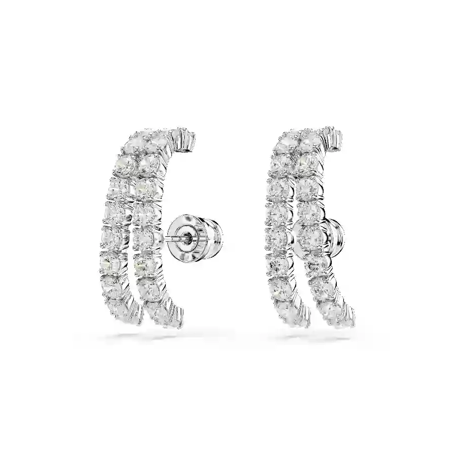 Resim Matrix kelepçe küpe, Yuvarlak kesim, Beyaz, Rodyum kaplama