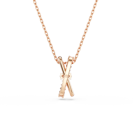 Resim Hyperbola Kolye, Karışık kesimler, Sarmal, Beyaz, Pembe altın rengi kaplama