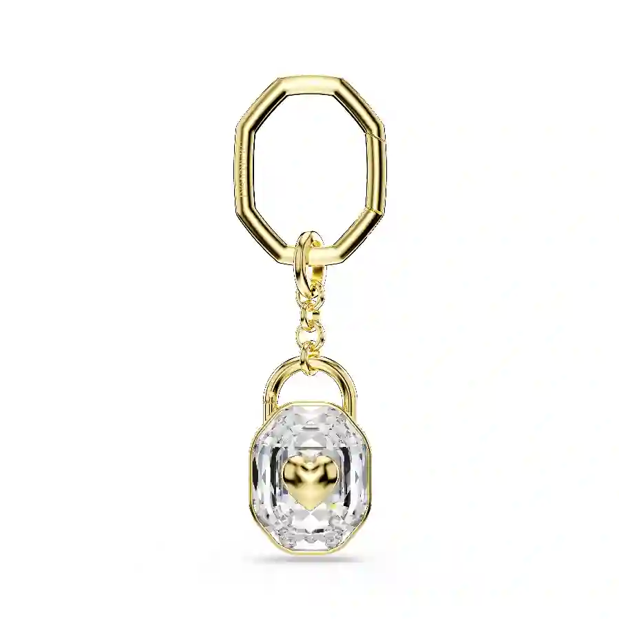 Resim Anahtarlık, Oval kesim, Beyaz, Altın rengi kaplama