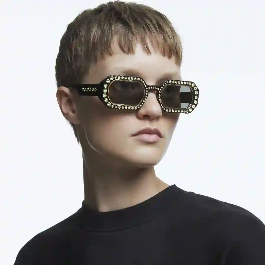 Resim Güneş Gözlüleri, Sekizgen şekil, Pavé, SK0345 01A, Siyah