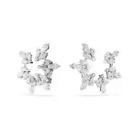 Resim Idyllia Klipsli Küpeler, Karışık kesimler, Kar tanesi, Beyaz, Rodyum kaplama