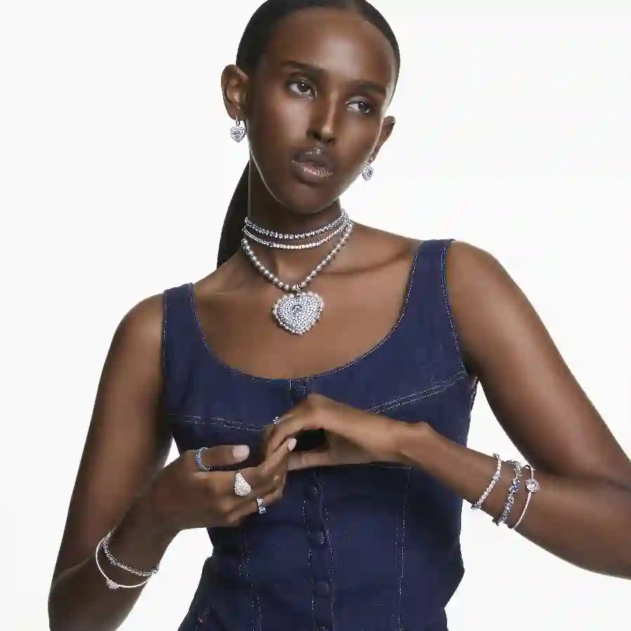 Resim Idyllia Bileklik, Çiçek, Mavi, Rodyum kaplama