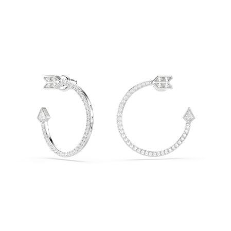 Resim Idyllia halka küpeler, Karışık kesimler, Ok, Beyaz, Rodyum kaplama