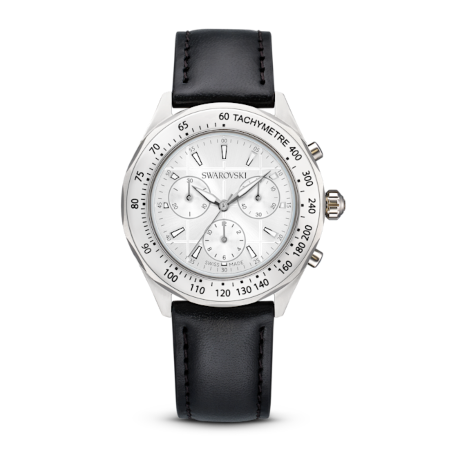 Resim Dextera Tachymetre Saat, İsviçre Üretimi, Deri kayış, Gümüş Rengi, Paslanmaz çelik