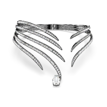 Resim The Vienna Collection Gerdanlık, Tüy, Beyaz, Rutenyum kaplama