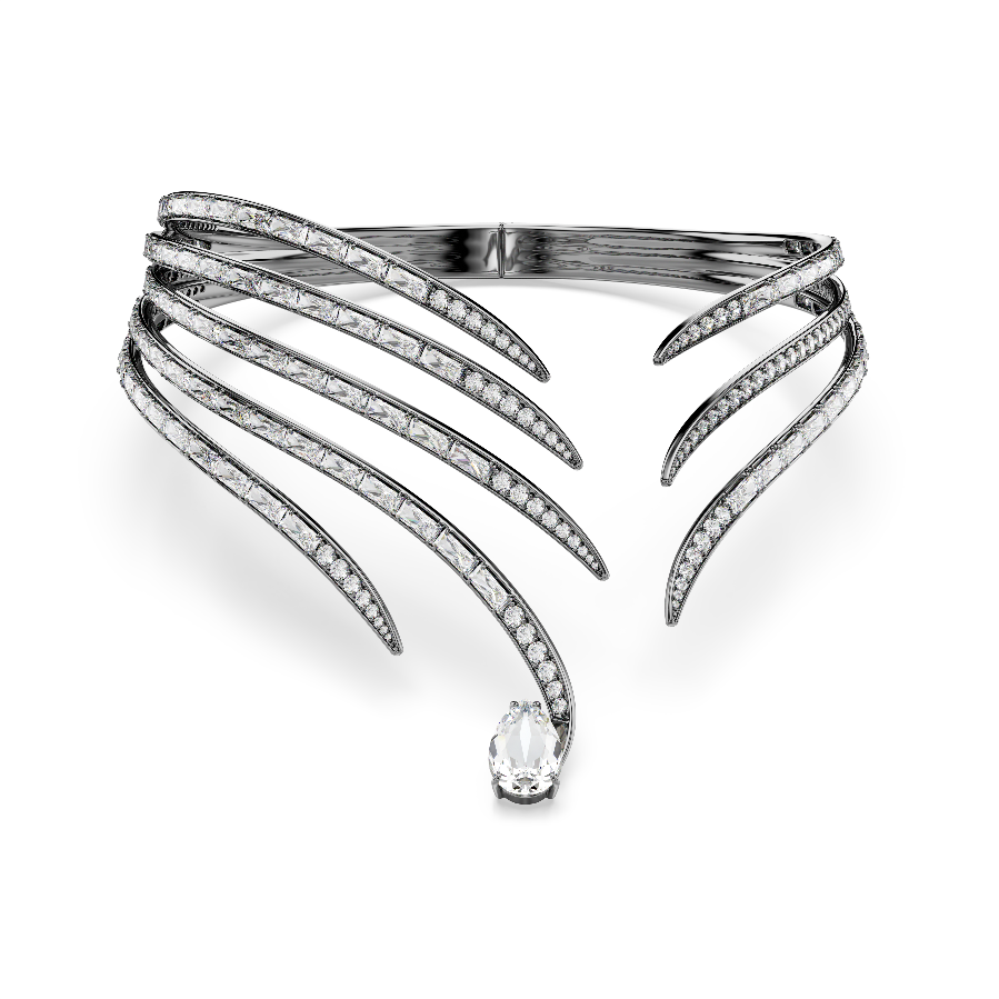 Resim The Vienna Collection Gerdanlık, Tüy, Beyaz, Rutenyum kaplama