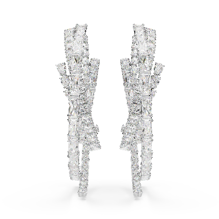 Resim Matrix halka küpeler, Karışık kesimler, Beyaz, Rodyum kaplama