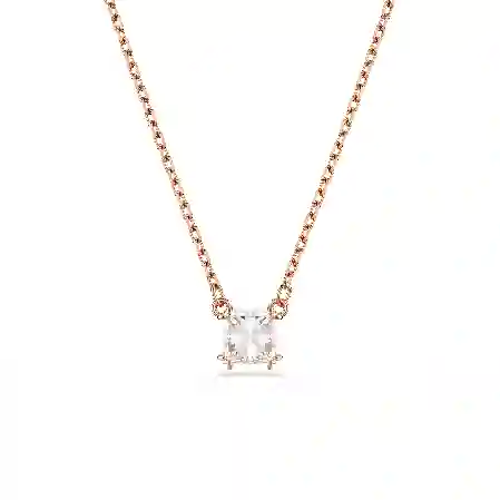 Resim Stilla Attract Kolye, Kare kesim, Beyaz, Pembe altın rengi kaplama