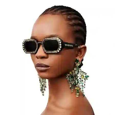 Resim Güneş Gözlüleri, Sekizgen şekil, Pavé, SK0345 01A, Siyah