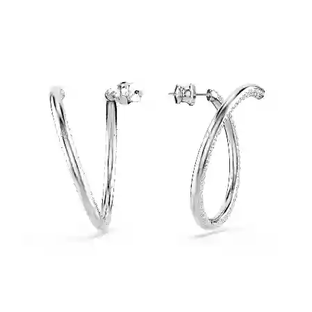 Resim Dextera halka küpeler, Yuvarlak kesim, Beyaz, Rodyum kaplama