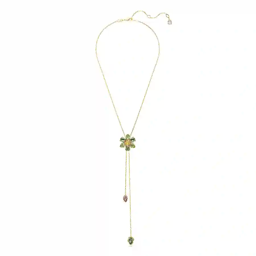 Resim Idyllia Y Kolye Ucu, Karışık kesimler, Çiçek, Çok renkli, Altın rengi kaplama