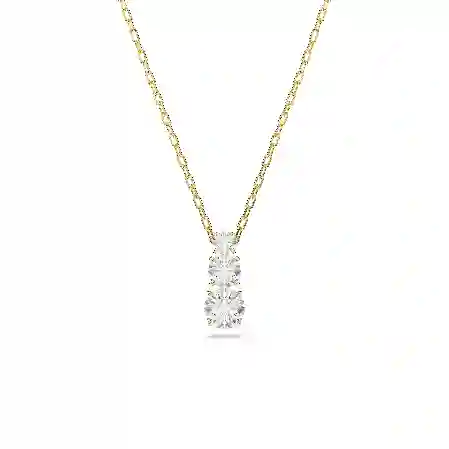 Resim Stilla Attract Kolye, Yuvarlak kesim, Beyaz, Altın rengi kaplama