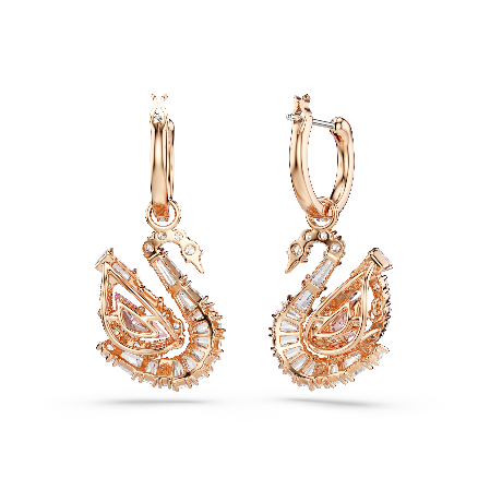 Resim Swan damla küpeler, Pavé, Kuğu, Pembe