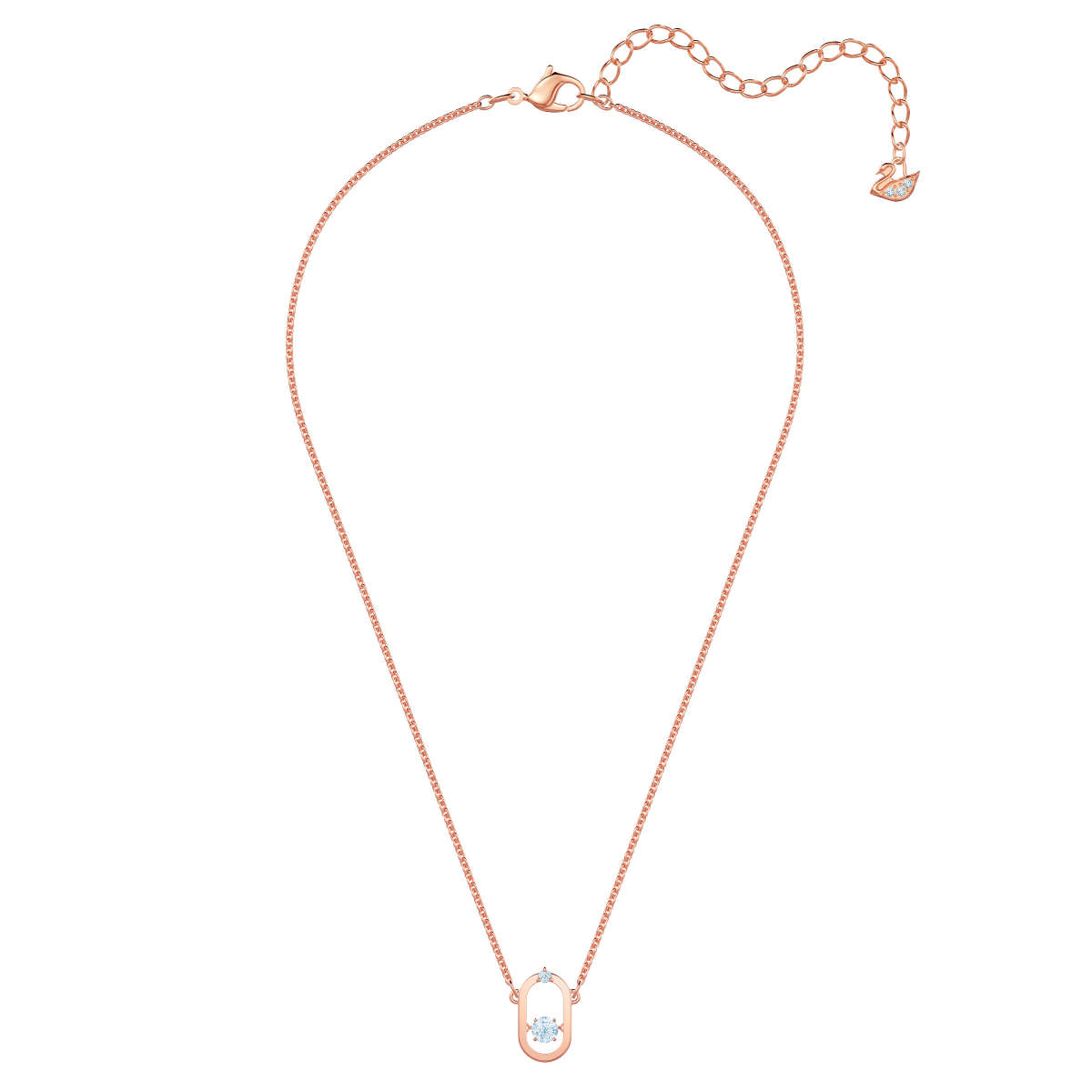 Resim Swarovski Sparkling Dance Kolye, Yuvarlak kesim, Oval şekil, Beyaz, Pembe altın rengi kaplama