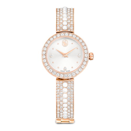 Resim Matrix Pearl Halka bileklik saat, İsviçre Üretimi, Kristal bileklik, Pembe altın rengi yüzey