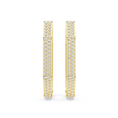 Resim Dextera halka küpeler, Sekizgen şekil, Büyük, Beyaz, Altın rengi kaplama