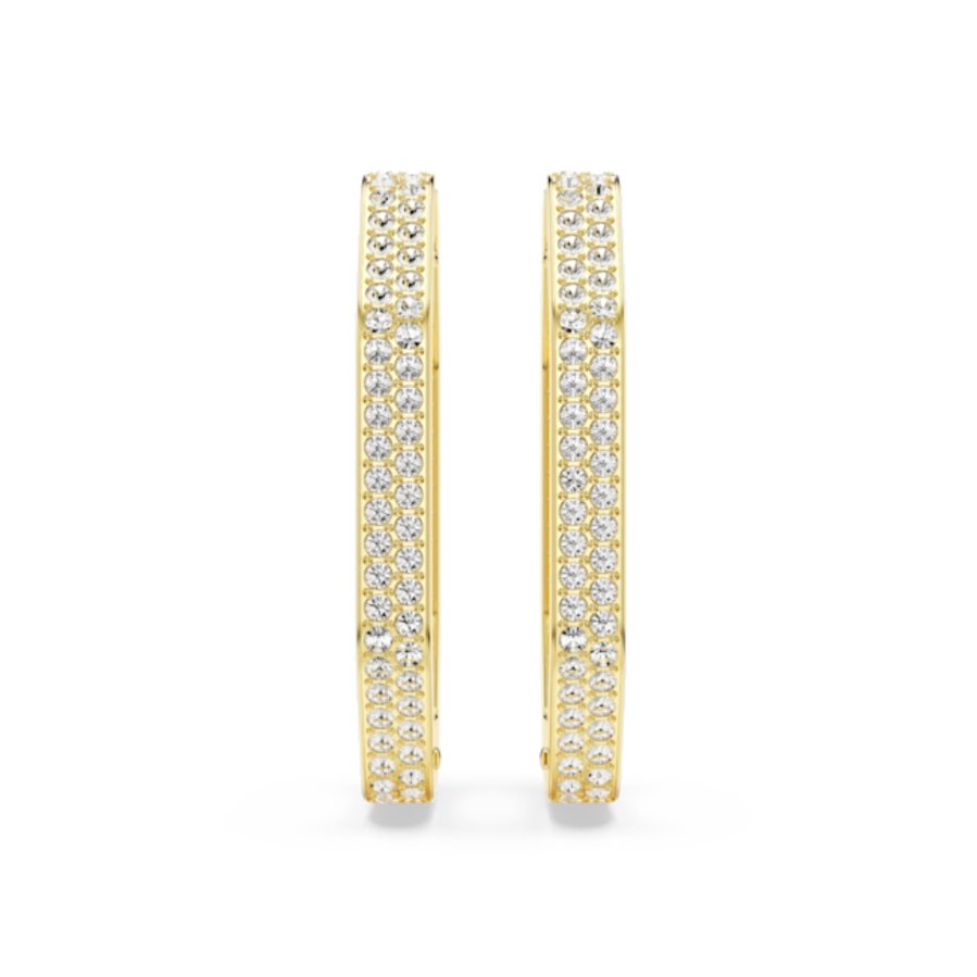 Resim Dextera halka küpeler, Sekizgen şekil, Büyük, Beyaz, Altın rengi kaplama