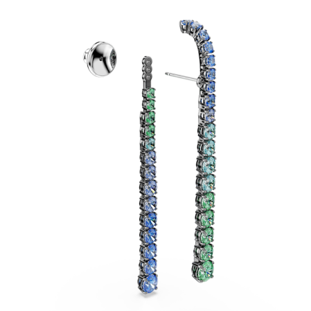 Resim Matrix damla küpeler, Yuvarlak kesimlerin renk geçişleri, Çok renkli, Rutenyum kaplama