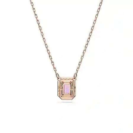 Resim Una Kolye, Sekizgen kesim, Mor, Pembe altın rengi kaplama