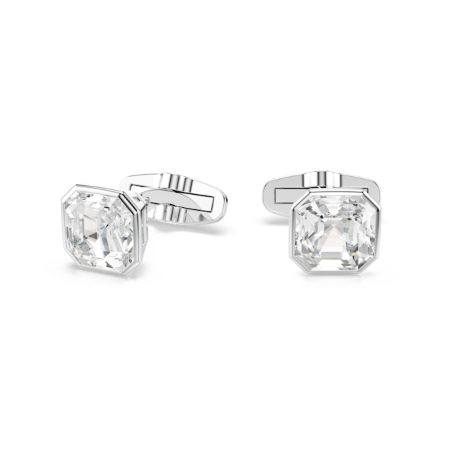 Resim Millenia Kol Düğmesi, Sekizgen kesim, Beyaz, Rodyum kaplama