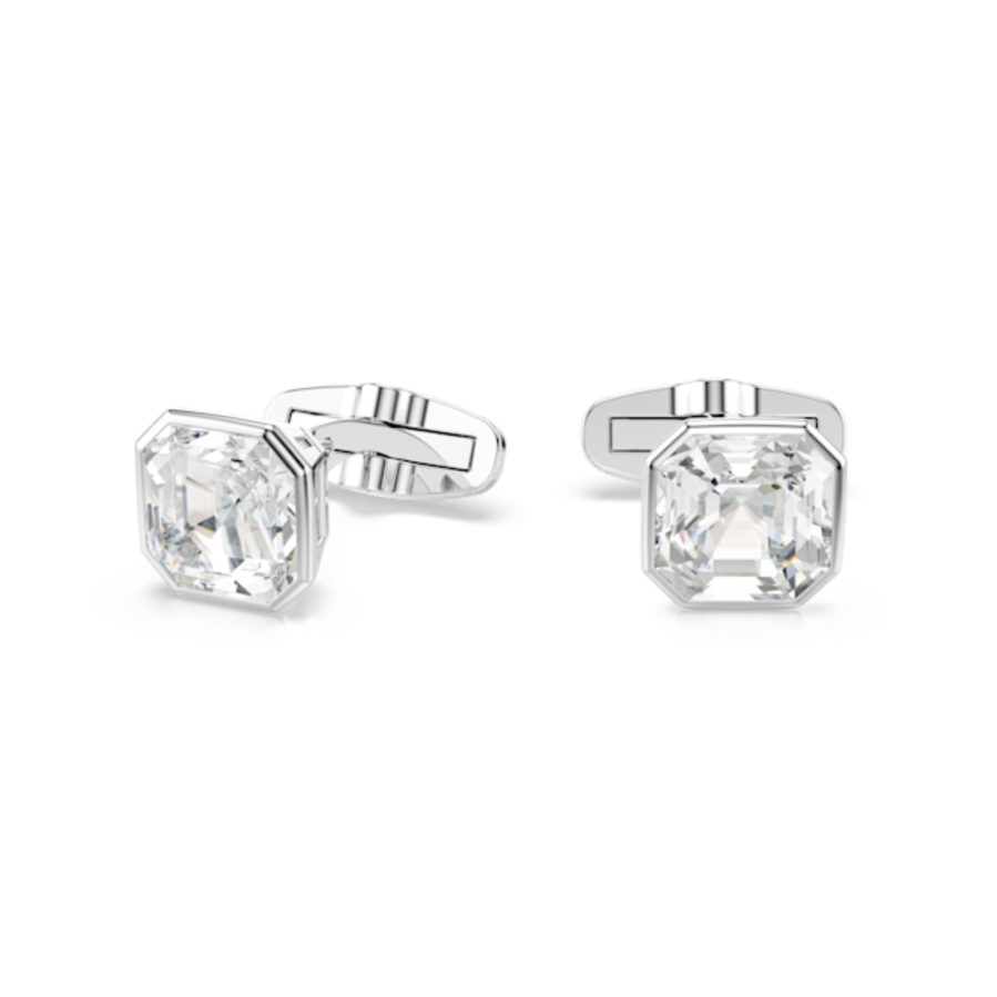 Resim Millenia Kol Düğmesi, Sekizgen kesim, Beyaz, Rodyum kaplama