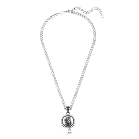 Resim Swan Kolye, Kristal inci, Kuğu, Gri, Rodyum kaplama