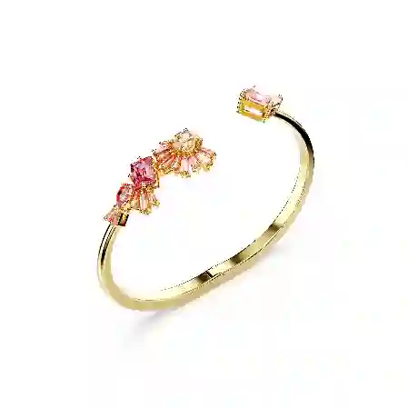 Resim Gema Bileklik, Karışık kesimler, Pembe, Altın rengi kaplama