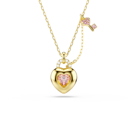 Resim Idyllia Kolye, Karışık kesimler, Kalp, anahtar, Pembe, Altın rengi kaplama