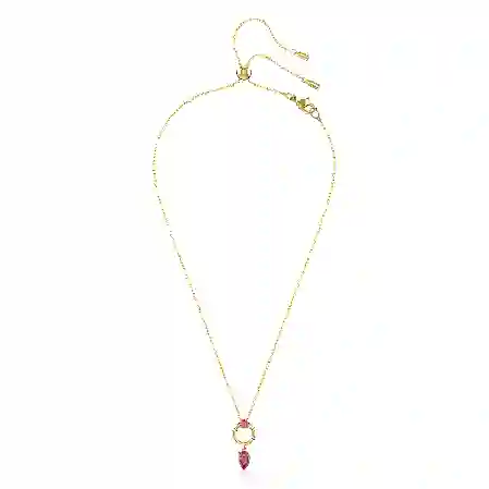 Resim Mesmera Kolye, Karışık kesimler, Kırmızı, Altın rengi kaplama