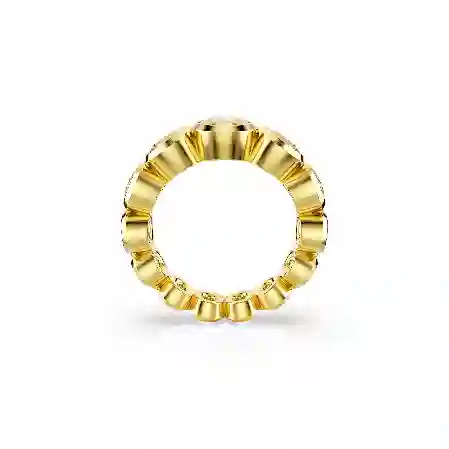 Resim Imber Yüzük, Karışık yuvarlak kesimler, Beyaz, Altın rengi kaplama