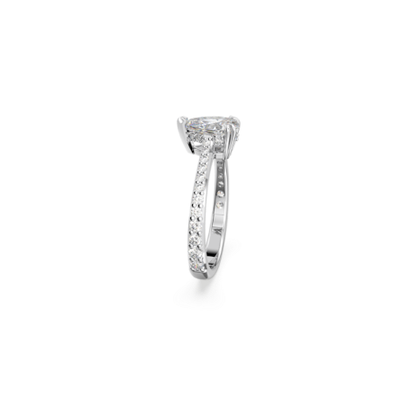 Resim Millenia Kokteyl Yüzüğü, Armut kesim, Pavé, Beyaz, Rodyum kaplama