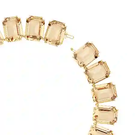 Resim Millenia Tennis kolye, Büyük kristaller, Sekizgen kesim, Caramel, Altın rengi kaplama