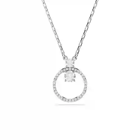 Resim Constella Kolye, Pavé, Yuvarlak kesim, Beyaz, Rodyum kaplama