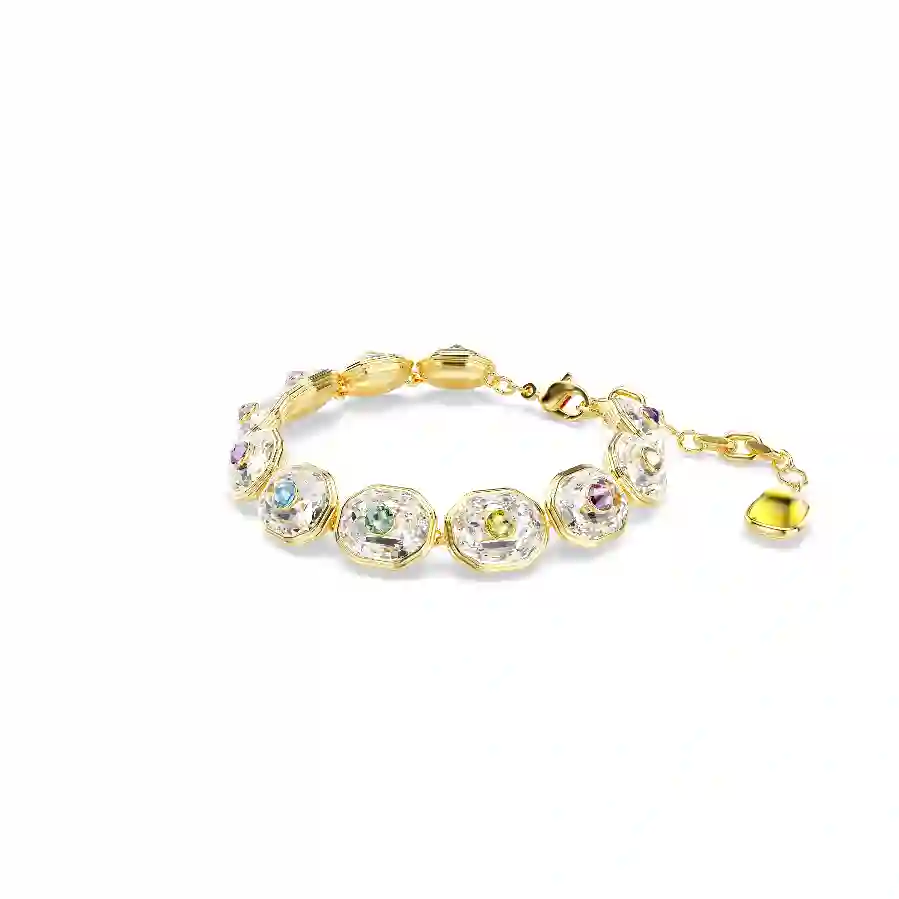 Resim Chroma Tennis bileklik, Sekizgen kesim, Çok renkli, Altın rengi kaplama