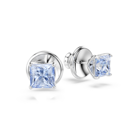 Resim Matrix düğme Küpeler, Kare kesim, Mavi, Rodyum kaplama