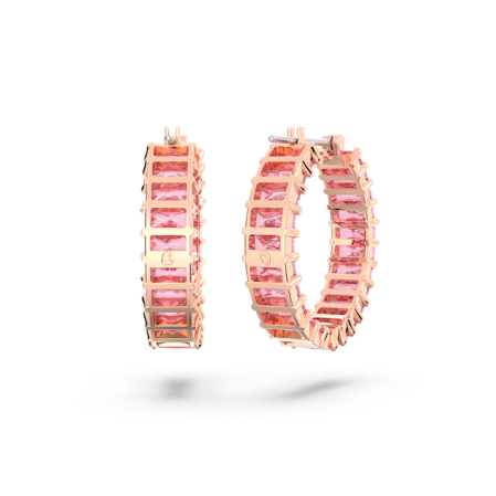 Resim Matrix halka küpeler, Baget kesim, Pembe, Pembe altın rengi kaplama