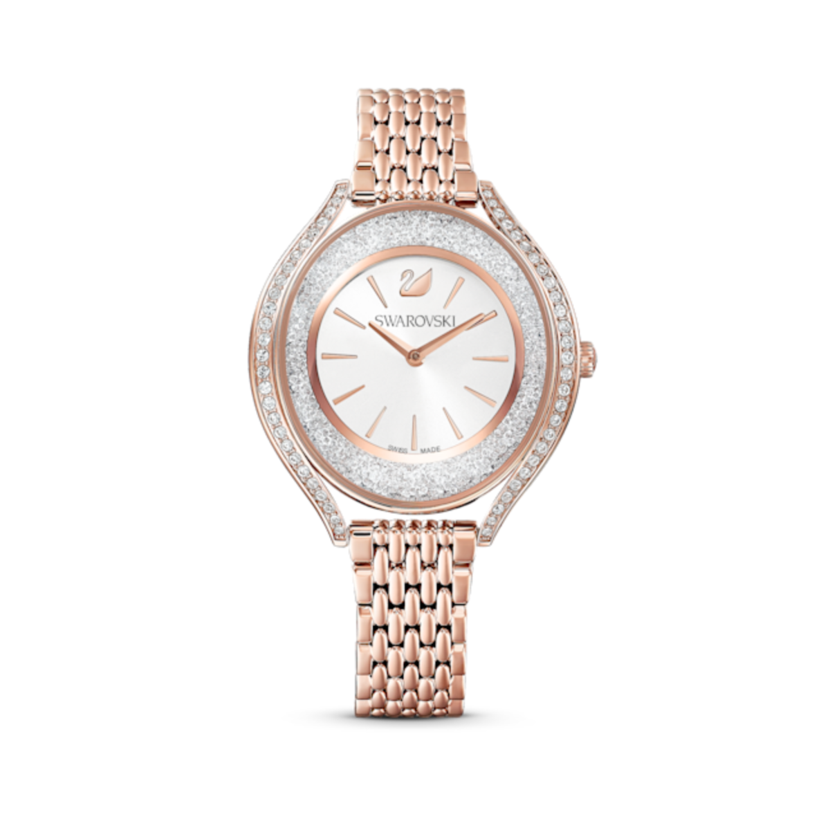 Resim Crystalline Aura Saat, İsviçre Üretimi, Metal bileklik, Rose Altın tonu, Pembe altın rengi yüzey