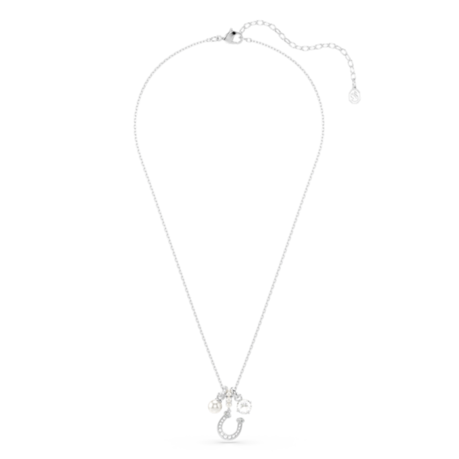 Resim Symbolica Kolye, Kristal inci, Yuvarlak kesim, Pavé, At Nalı, Beyaz, Rodyum kaplama