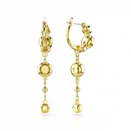 Resim Imber damla küpeler, Yuvarlak kesim, Beyaz, Karışık metal yüzey