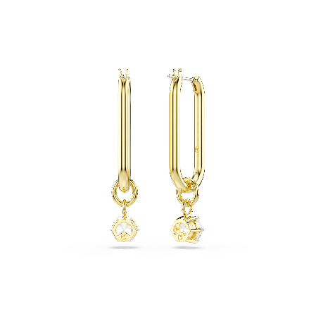 Resim Constella damla küpeler, Yuvarlak kesim, Beyaz, Altın rengi kaplama