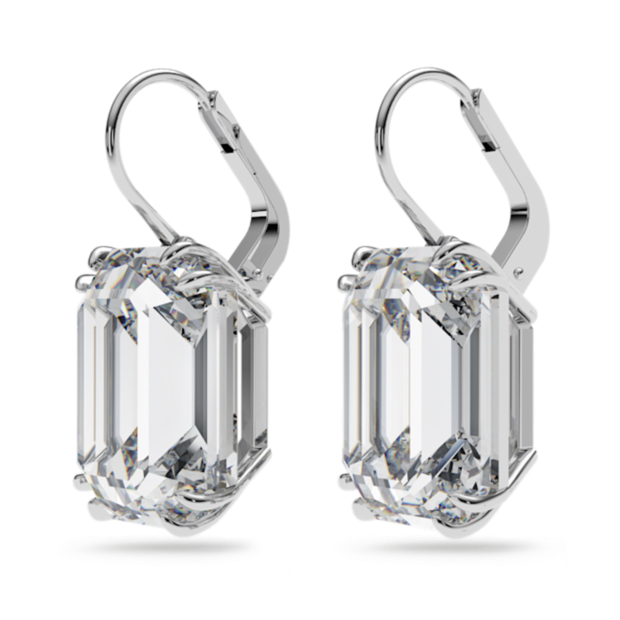 Resim Millenia damla küpeler, Sekizgen kesim, Beyaz, Rodyum kaplama