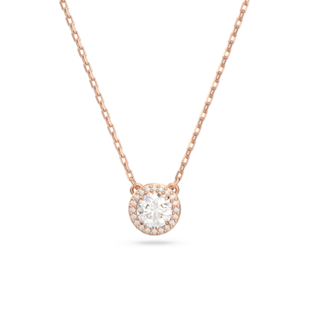 Resim Constella Kolye, Yuvarlak kesim, Pavé, Beyaz, Pembe altın rengi kaplama