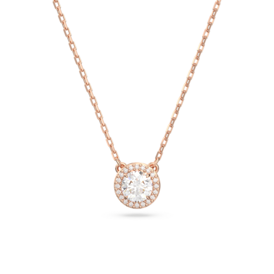 Resim Constella Kolye, Yuvarlak kesim, Pavé, Beyaz, Pembe altın rengi kaplama